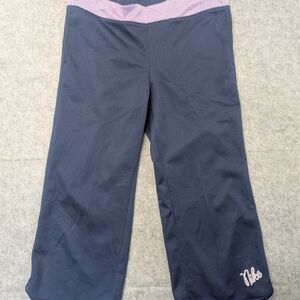 Nike vintage capri 3/4 Mesh, Gym, Yoga, Athletic, Sports Pants - Navy/Purple XL